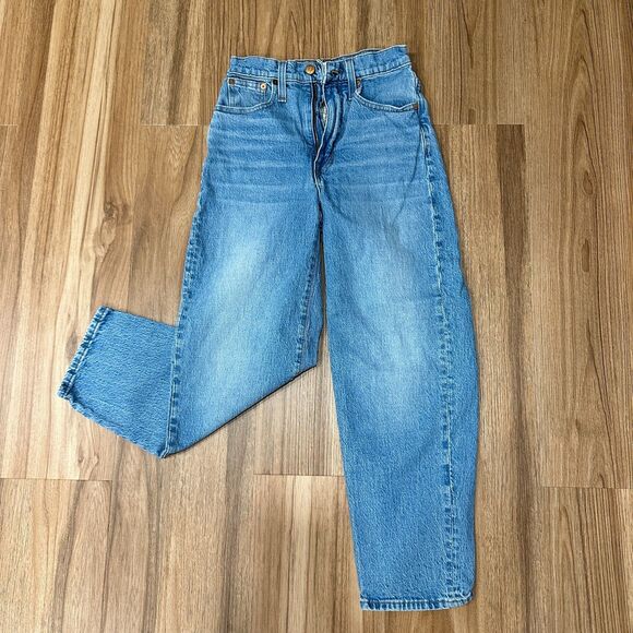 Madewell Balloon Jeans Women's 23 Cropped High Rise Curved Mom Denim - Picture 2 of 12